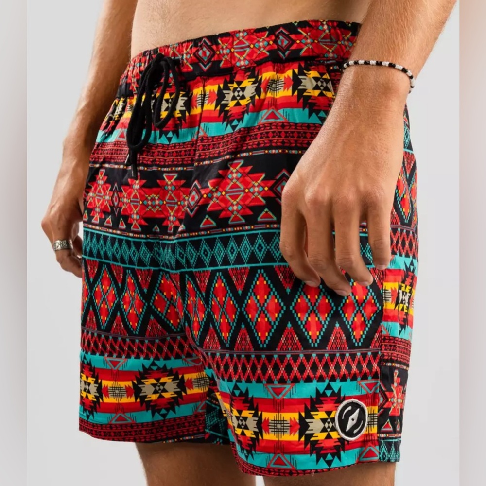 🌾 Dravus Board Shorts‎ with Aztec Pattern
